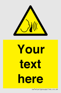 Custom warning sudden loud noise